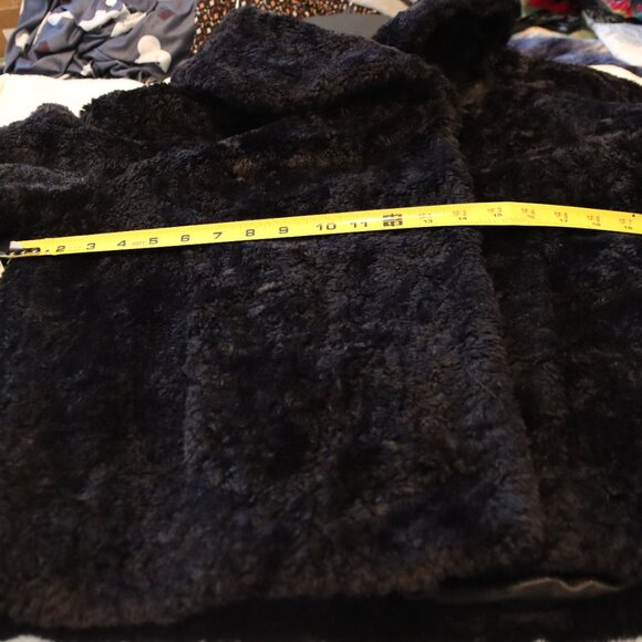 Vintage Black Esprit Faux Fur Lined Coat Size Large - Picture 8 of 11